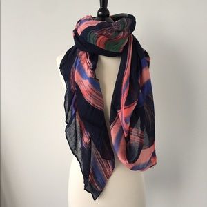 CLEARANCE! Anthro Cotton Scarf Black Blue Pink